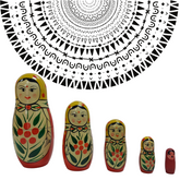 Russian Lady Nesting Doll (set of 5 pieces)