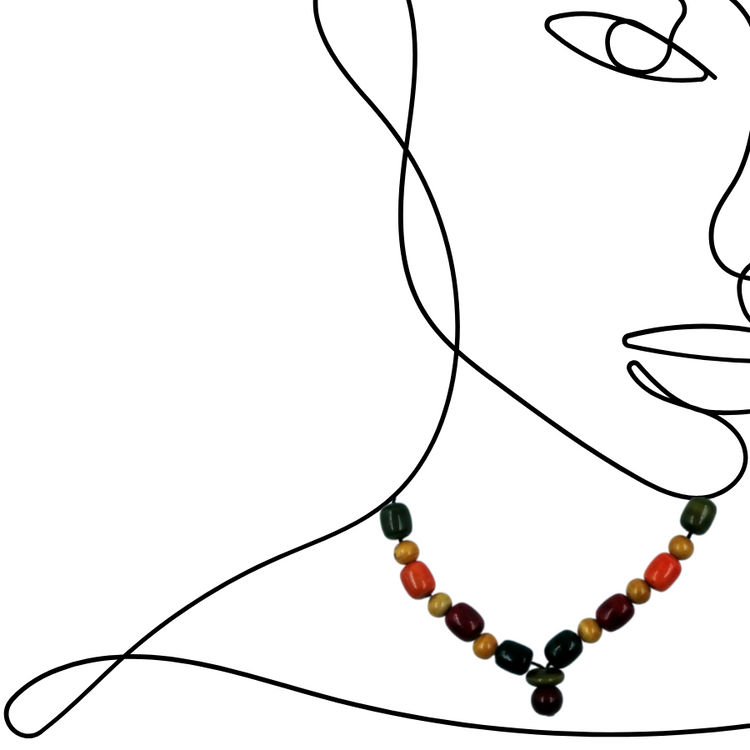 Multicolor beaded neckpiece